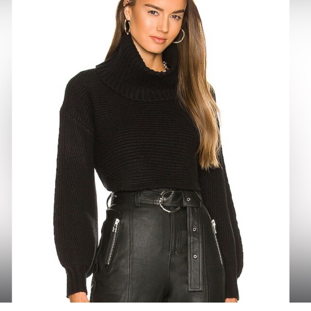 Revolve x Michael Costello Safia Peek a Boo Sweater in Black